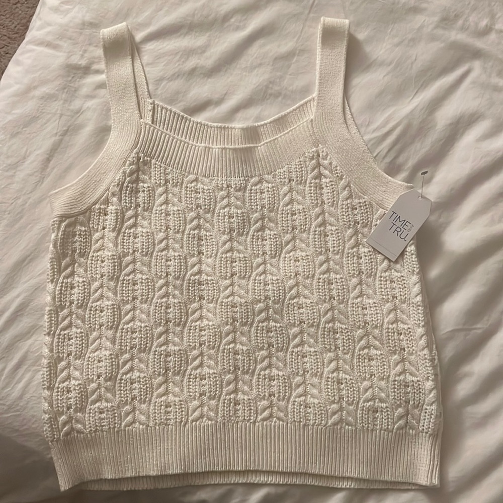 Cream Crochet Top by Time and Tru Size 12-14